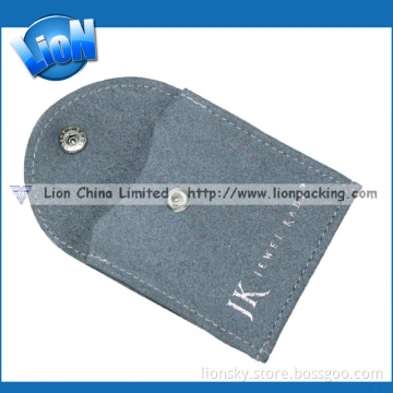 High Luxury Flap Faux Suede Pouch with Metalic Button (R-040)